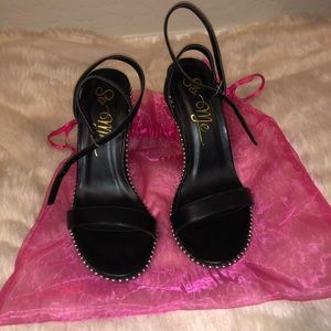Black studded heels